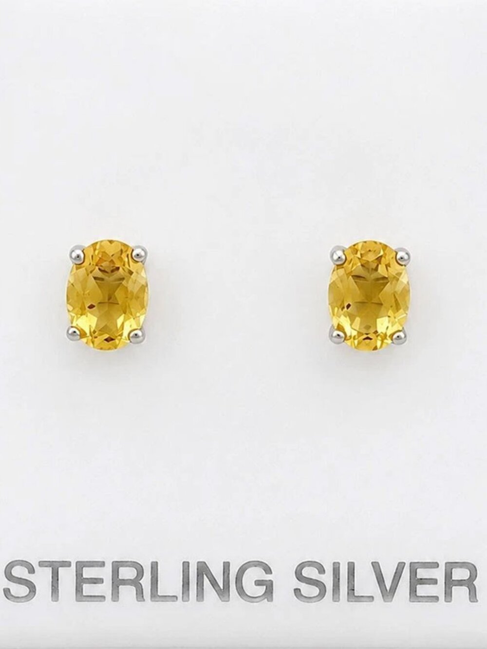 Genuine 2.40 Cts Yellow Topaz Stud Earrings .925 Silver